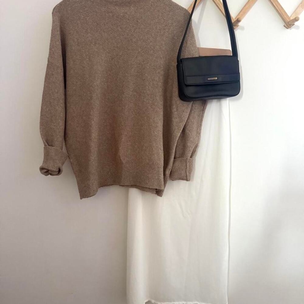 White slip skirt minimalist midi cottage core layering piece